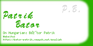 patrik bator business card